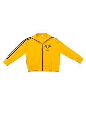 Vintage 1980s Hand High Tennis Track Jacket Yellow Black Made in USA